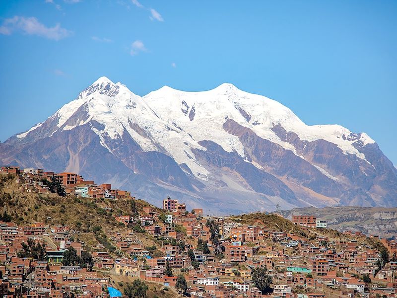 Vue sur La Paz et le Nevado Illimani - La Paz - Bolivie 