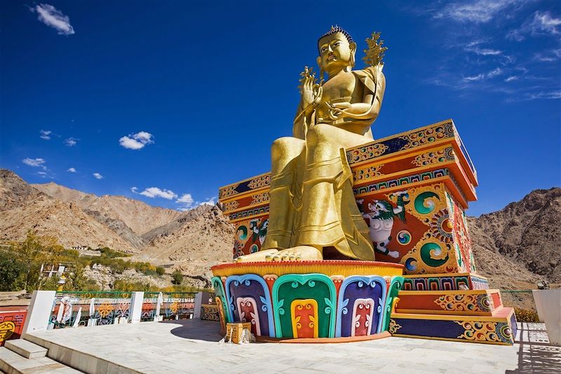 Statue de Maitreya - Monastère de Likir - District de Leh - État du Jammu-et-Cachemire - Inde