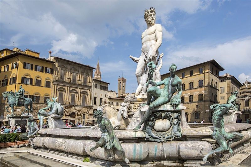Fontaine de Neptune sur la Piazza della Signoria - Florence - Toscane - Italie