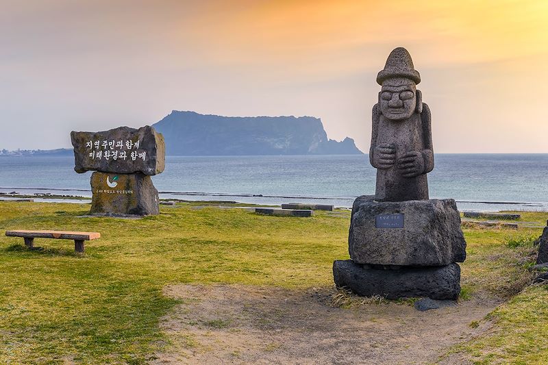 Dol hareubang sur l'île de Jeju - Corée du Sud