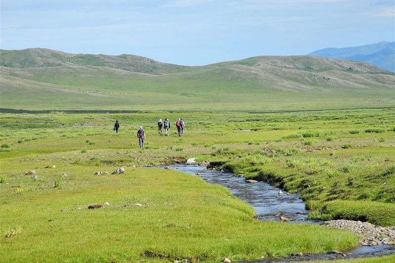 Paysage de steppe dans la province de Bulgan - Mongolie