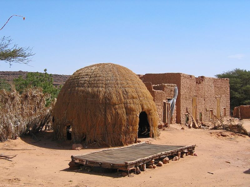Habitat traditionnel dans l'oasis de M'Haireth - Adrar - Mauritanie