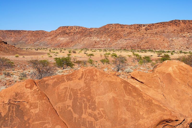 Pétroglyphes à Twyfelfontein - Région de Kunene - Namibie