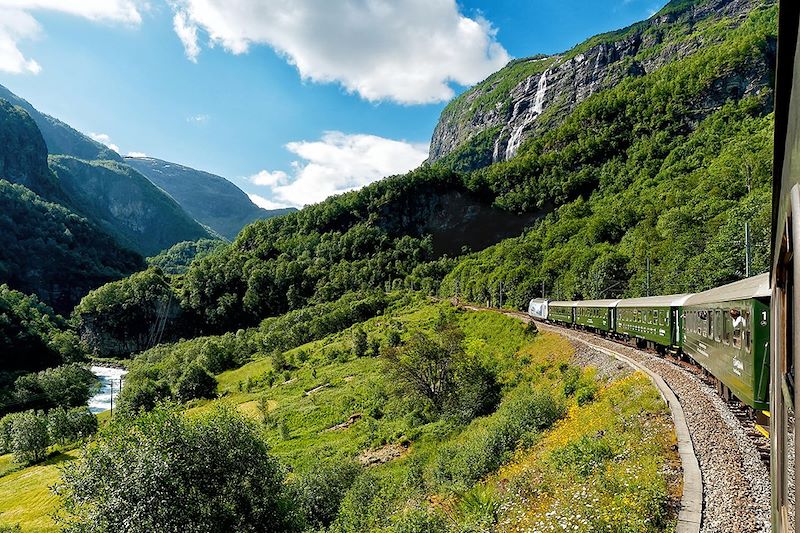 En train sur la Flåmsbana - Flåm - Norvège