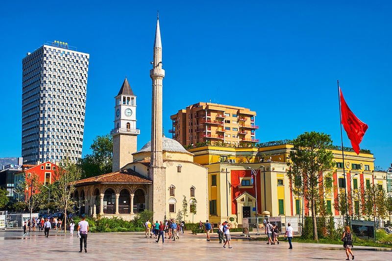 Mosquée Et'hem Bey sur la place Skanderbeg - Tirana - Albanie