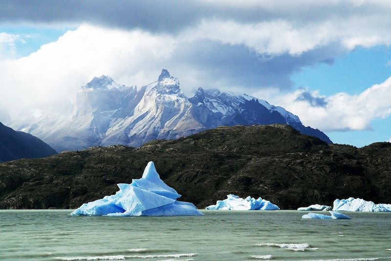 Le lac Grey dans le Parc national Torres del Paine - Chili