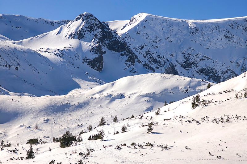 Paysage enneigé près des Sept Lacs de Rila - Bulgarie