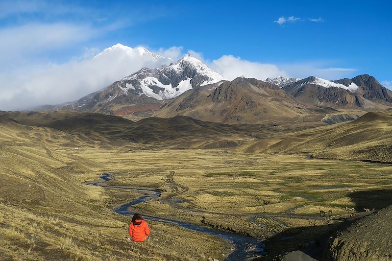 Vue sur le Huayna Potosi depuis Tuni - Cordillère Royale - Bolivie