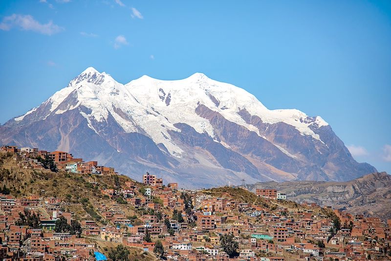 Vue sur La Paz et le Nevado Illimani - La Paz - Bolivie 