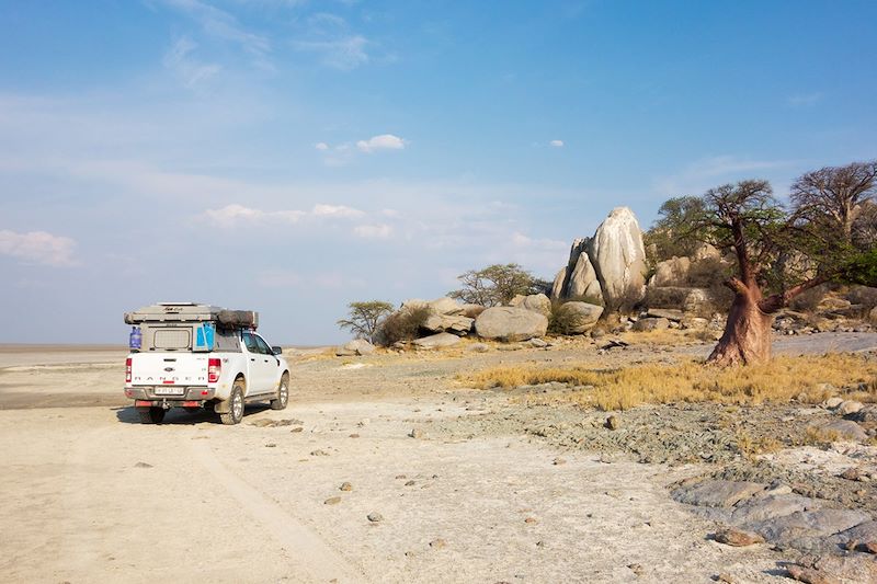 Safari en 4x4 sur l'île de Kubu - Botswana
