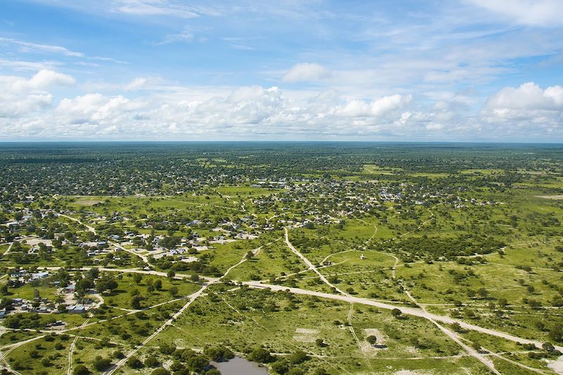 Vue aérienne de la ville de Maun - Botswana