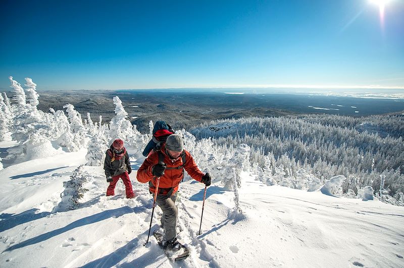 Aventure dans la neige québécoise dans le fjord du Saguenay : raquette, motoneige, traîneau à chien à la Pourvoirie Cap au Leste