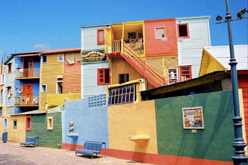 Façade de maisons dans le quartier de La Boca - Buenos Aires - Argentine