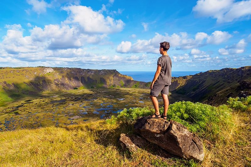 Cratère du volcan Rano Kau - île de Pâques - Chili