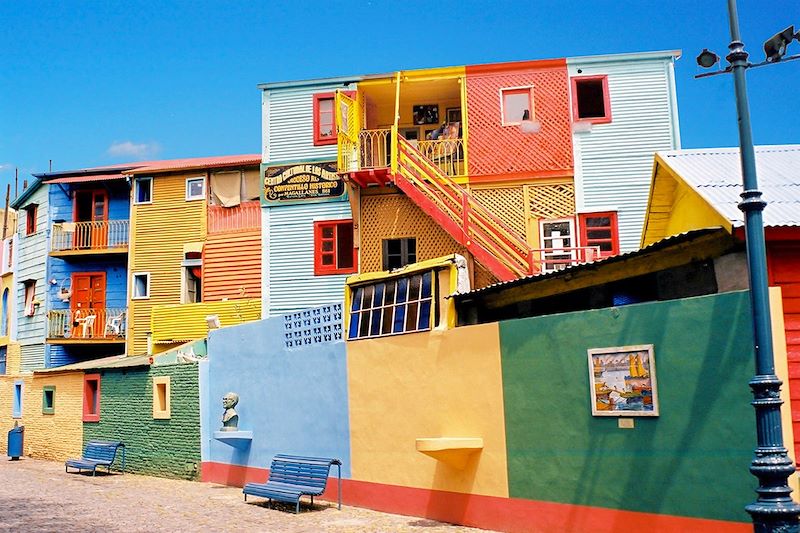 Façade de maisons dans le quartier de La Boca - Buenos Aires - Argentine