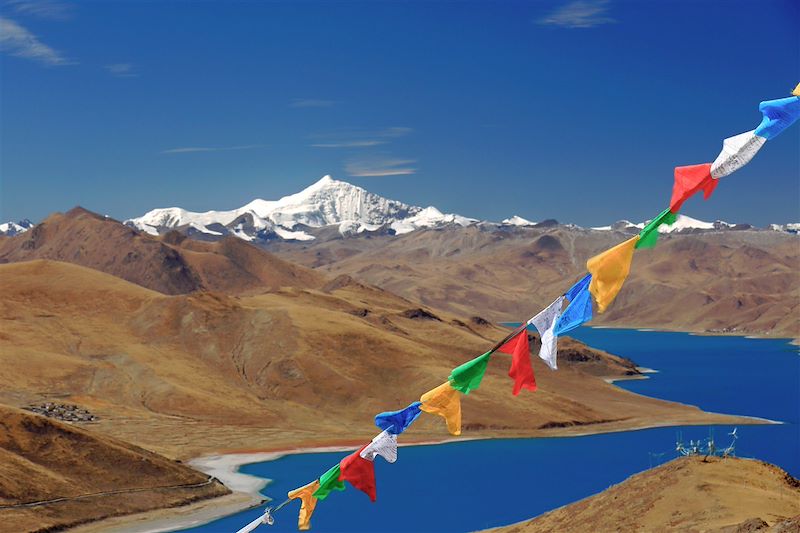 Lac Yamdrok-Tso depuis le Kamba La - Tibet