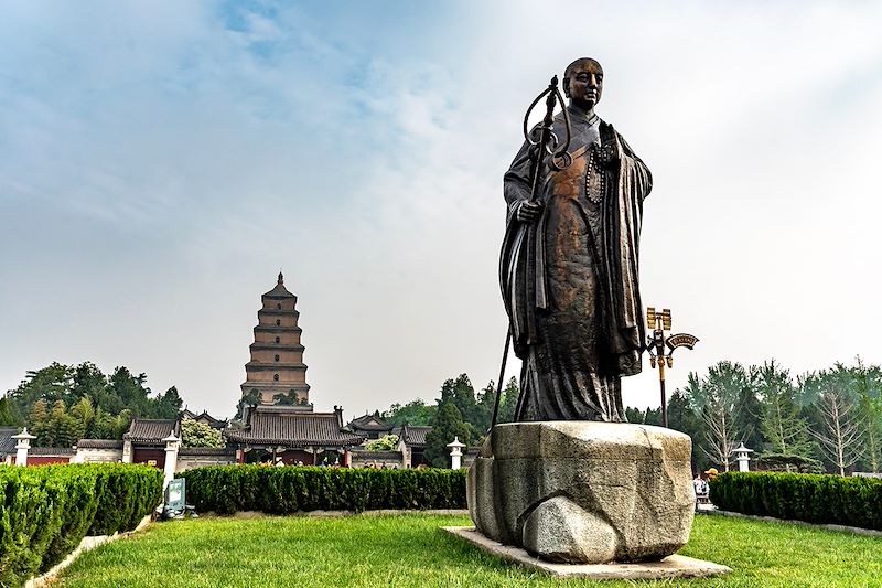 Grande Pagode de l'Oie Sauvage et Statue du Moine Xuanzang - Xi'An - Chine