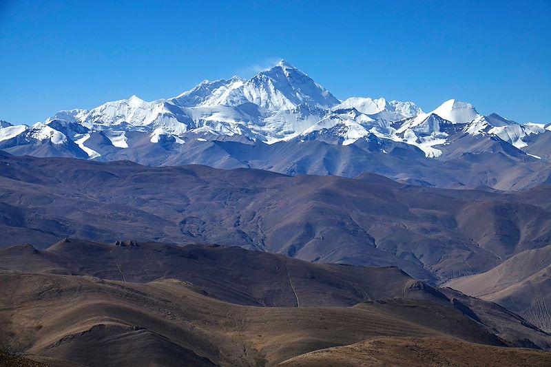 Vue du Mont Everest depuis le Gawula Pass - Tibet