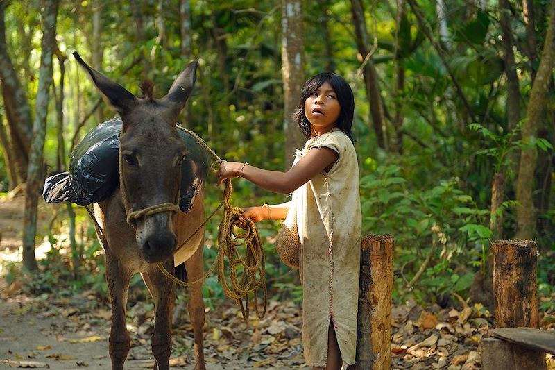 Enfant amérindien Arhuaco dans le parc national Tayrona - Colombie