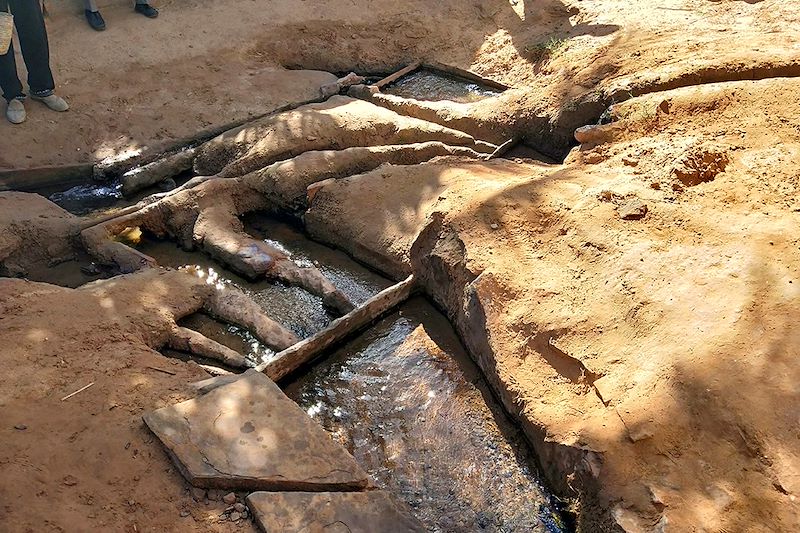 Foggaras (canaux d'irrigation) dans la palmeraie de Timimoun -  Algérie