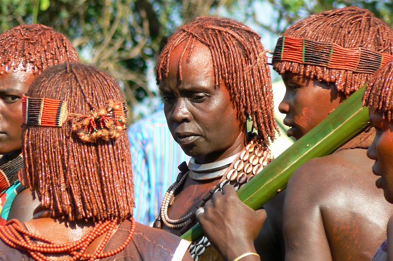 Femmes Hamer - Basse vallée de l'Omo - Hamer Bena - Région des nations, nationalités et peuples du Sud - Éthiopie 