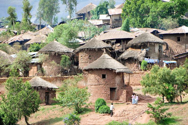 Village dans la région de Lalibela - Ethiopie