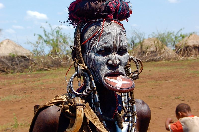 Femme Mursi - Parc National de Mago - Ethiopie