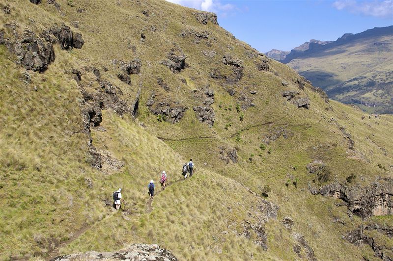 Randonneurs au Parc National du Simien - Monts Simien - Région Amhara - Éthiopie 