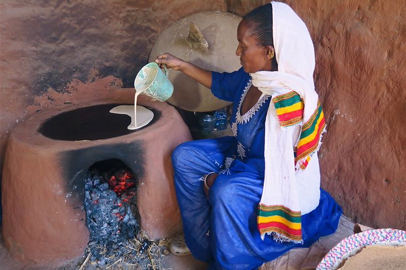 Préparation de l'injera - Tigré - Éthiopie