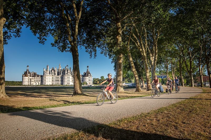 Cycliste près du château de Chambord - Centre-Val de Loire - France