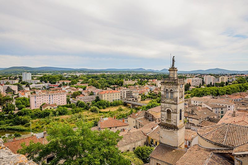 Vue de Montélimar depuis les remparts du château - Drôme - France