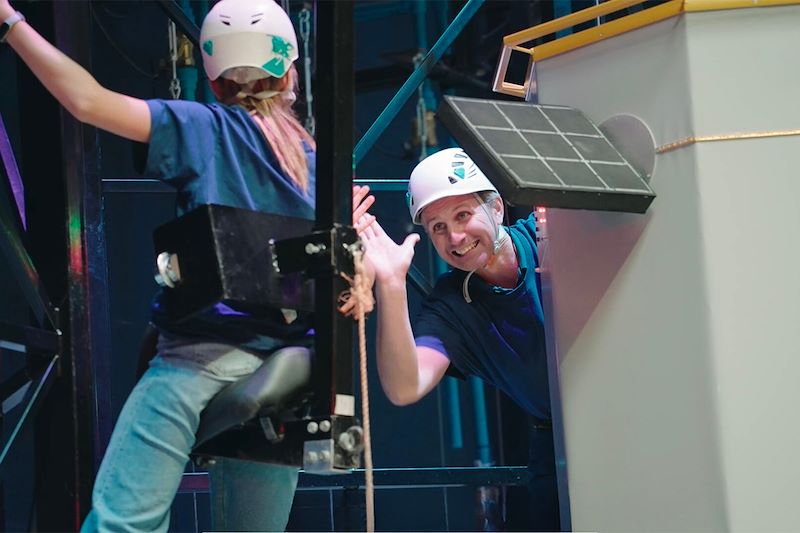 Mur d’impesanteur lors d'une simulation de mission Orion à l'Euro Space Center - Belgique