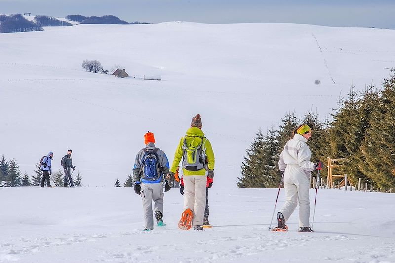 A raquettes en Aubrac - France