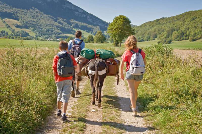 Randonnée itinérante avec des ânes de bât dans le parc de la Chartreuse avec nuitées sous tente ou gîte