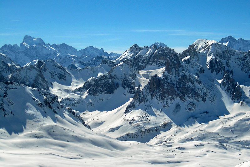Les Ecrins et la Pointe des Cerces depuis le Col des Muandes - France