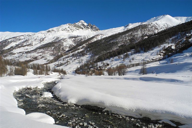 Paysage du Queyras sous la neige