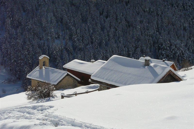 Paysage du Queyras sous la neige