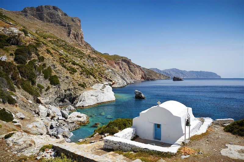 Chapelle près de la plage d'Agia Anna - Île d'Amorgos - Cyclades - Grèce