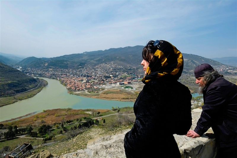 Vue sur la ville de Mtskheta depuis le monastère de Jvari -  Géorgie