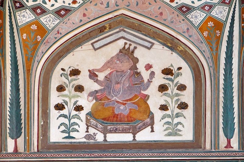 Peinture de Ganesh - Fort d'Amber - Inde
