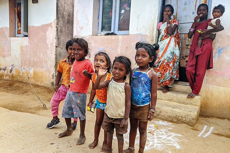 Village dans les environs de Mahabalipuram - Tamil Nadu - Inde