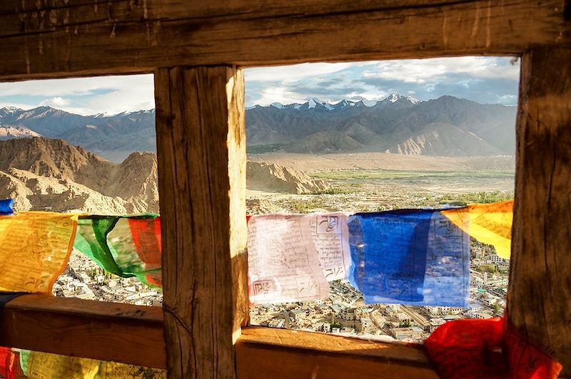Vue sur Leh depuis le monastère Namgyal Tsemo Gompa - Ladakh - Inde