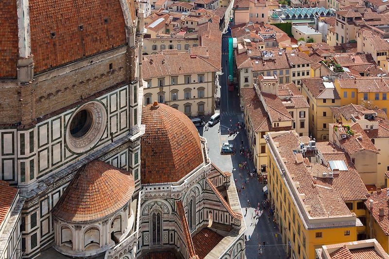 Vue des rues de Florence depuis la cathédrale Santa Maria del Fiore - Italie