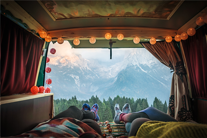 En camper van dans les Dolomites - Italie