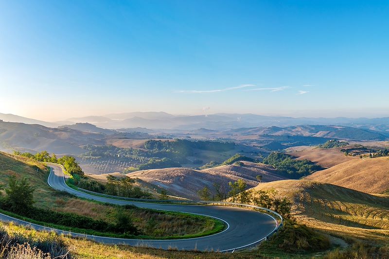 Route vers Volterra - Toscane - Italie