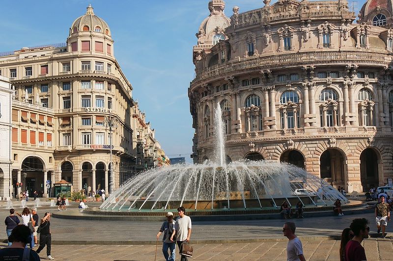 Place Raphaël de Ferrari à Gênes - Ligurie - Italie