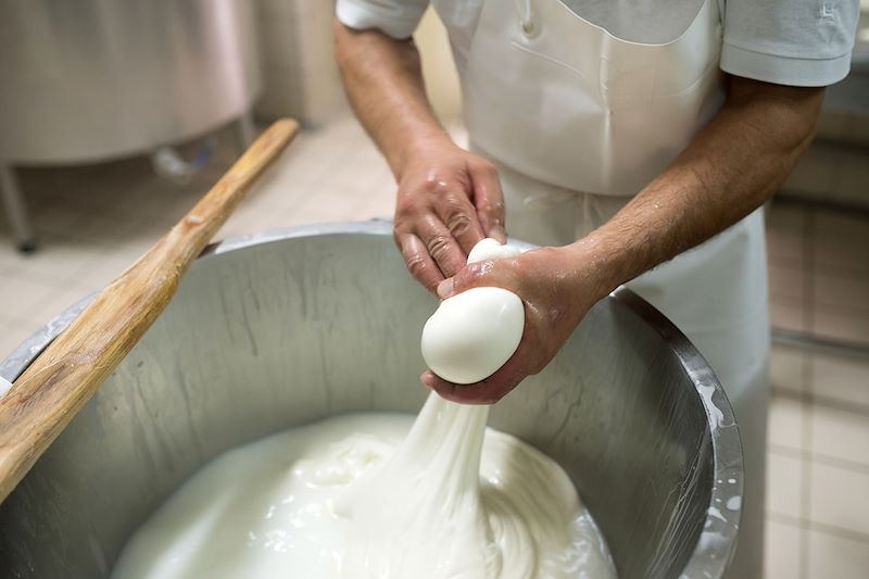 Fabrication de la mozzarella 