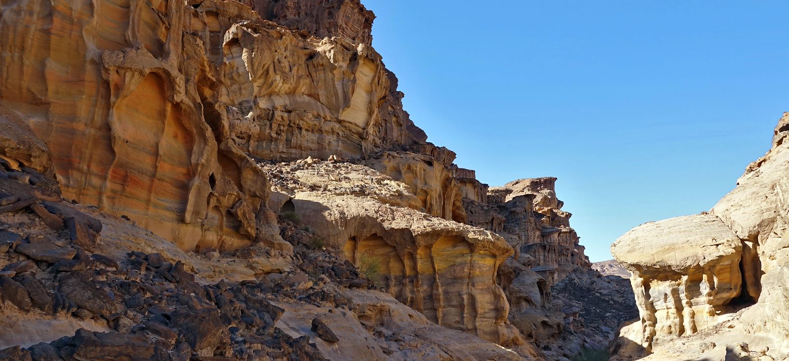 Image De Pétra au WadiRum par la vallée arc-en-ciel
