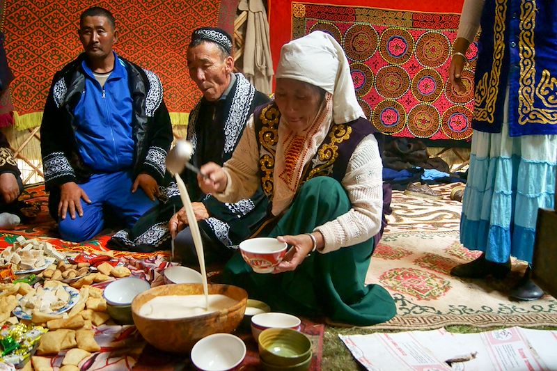 Intérieur d'une yourte - Kazakhstan