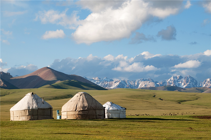 Yourtes près du lac Song Kol - Kirghizistan